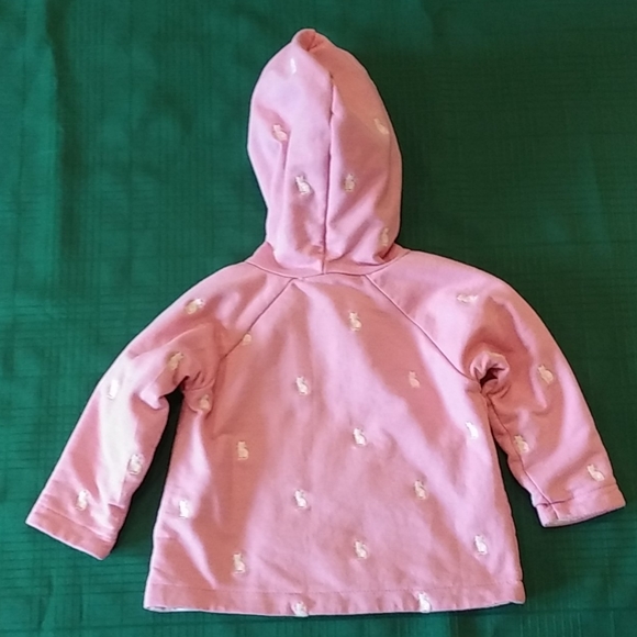 Hatley Girl's Pink Hooded Sweater With Cat Print - Picture 4 of 8